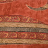 Sanskriti Vintage Sarees Peach & Pink Pure Crepe Printed Sari 5+yd Craft Sustainable Fabric
