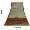 Sanskriti Vintage Sarees Ivory Pure Crepe Silk Printed Sari 6yd Craft Sustainable Fabric