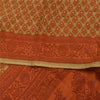 Сари Sanskriti Vintage, чистый креп, оранжевый и зеленый принт, сари, 5+ ярдов, ткань для рукоделия, устойчивая к истиранию