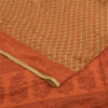 Сари Sanskriti Vintage, чистый креп, оранжевый и зеленый принт, сари, 5+ ярдов, ткань для рукоделия, устойчивая к истиранию