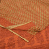 Сари Sanskriti Vintage, чистый креп, оранжевый и зеленый принт, сари, 5+ ярдов, ткань для рукоделия, устойчивая к истиранию