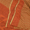 Сари Sanskriti Vintage, чистый креп, оранжевый и зеленый принт, сари, 5+ ярдов, ткань для рукоделия, устойчивая к истиранию
