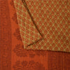 Сари Sanskriti Vintage, чистый креп, оранжевый и зеленый принт, сари, 5+ ярдов, ткань для рукоделия, устойчивая к истиранию