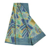 Sanskriti Vintage Sarees Blue Pure Crepe Silk Printed Sari 5+yd Craft Sustainable Fabric