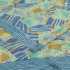 Sanskriti Vintage Sarees Blue Pure Crepe Silk Printed Sari 5+yd Craft Sustainable Fabric