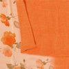 Sanskriti Vintage Sarees Orange Pure Crepe Silk Printed Sari 5+yd Craft Sustainable Fabric