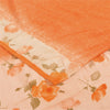 Sanskriti Vintage Sarees Orange Pure Crepe Silk Printed Sari 5+yd Craft Sustainable Fabric