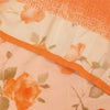 Sanskriti Vintage Sarees Orange Pure Crepe Silk Printed Sari 5+yd Craft Sustainable Fabric