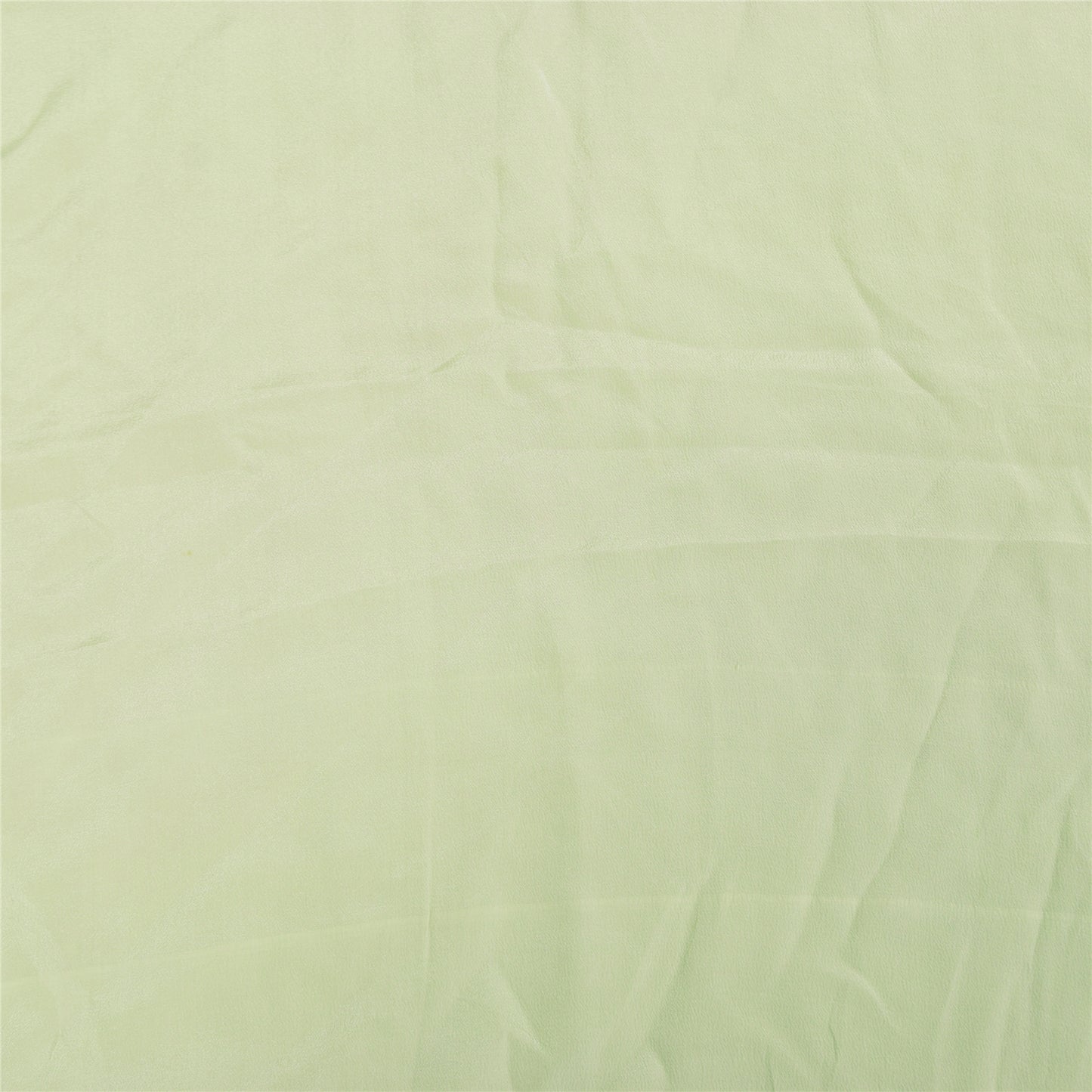 Sanskriti Vintage Sarees Pastel-Green Pure Crepe Solid Sari 5+yd Craft Sustainable Fabric