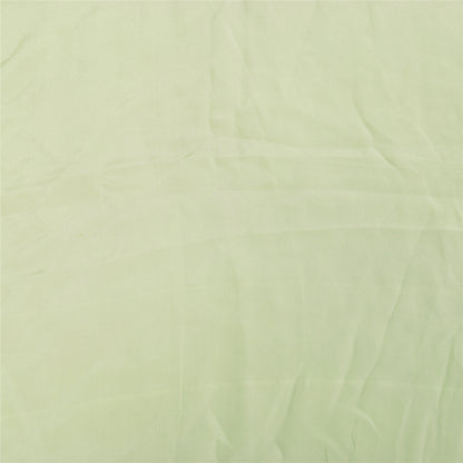Sanskriti Vintage Sarees Pastel-Green Pure Crepe Solid Sari 5+yd Craft Sustainable Fabric