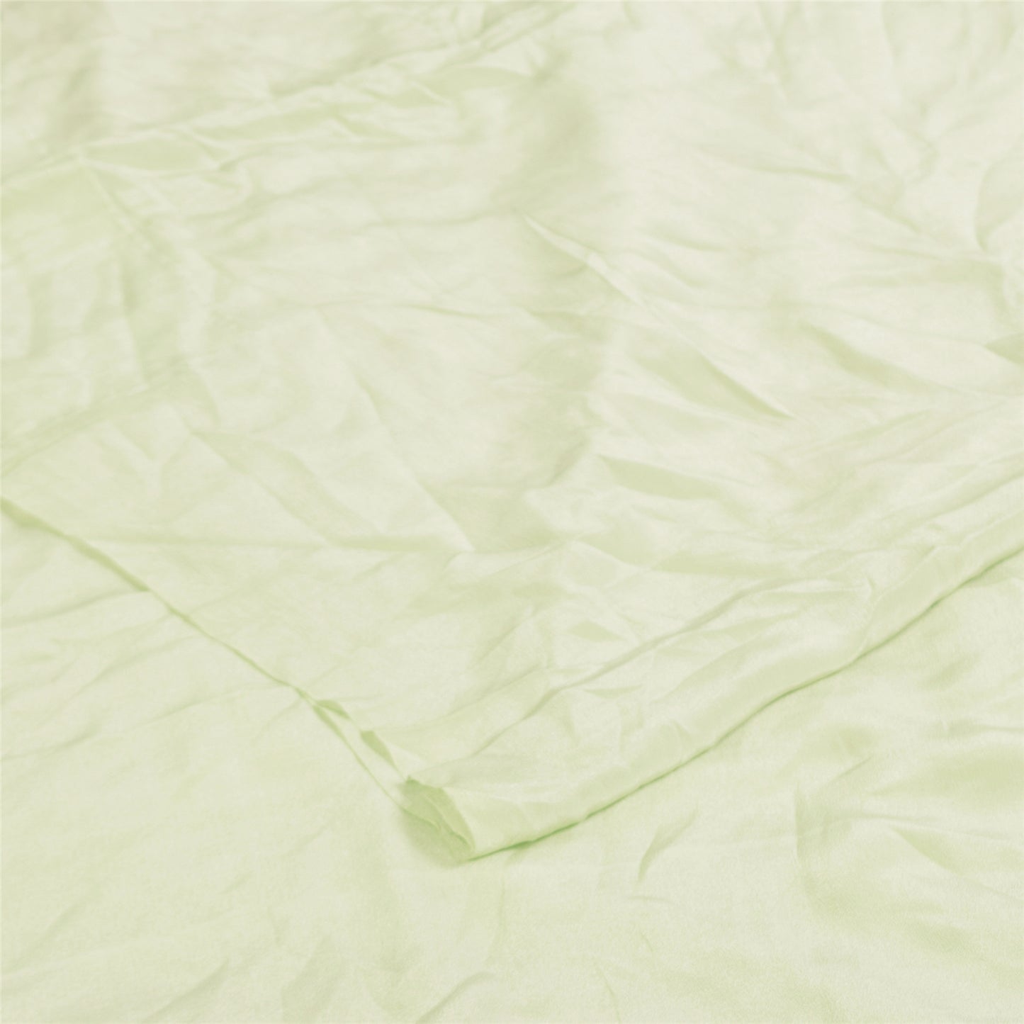 Sanskriti Vintage Sarees Pastel-Green Pure Crepe Solid Sari 5+yd Craft Sustainable Fabric