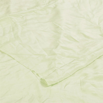 Sanskriti Vintage Sarees Pastel-Green Pure Crepe Solid Sari 5+yd Craft Sustainable Fabric