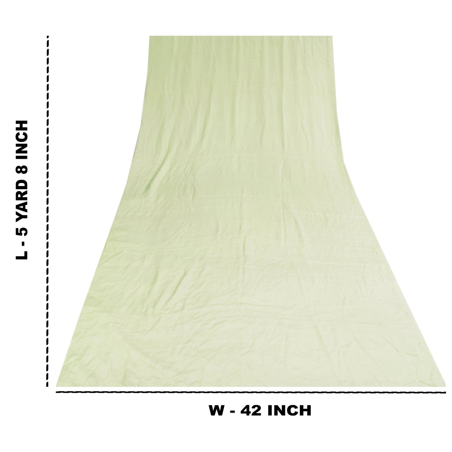 Sanskriti Vintage Sarees Pastel-Green Pure Crepe Solid Sari 5+yd Craft Sustainable Fabric