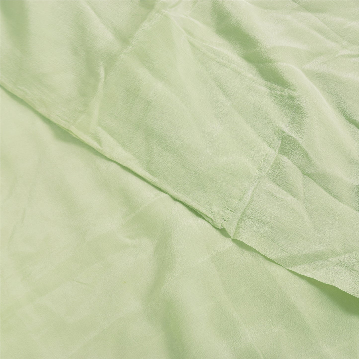 Sanskriti Vintage Sarees Pastel-Green Pure Crepe Solid Sari 5+yd Craft Sustainable Fabric