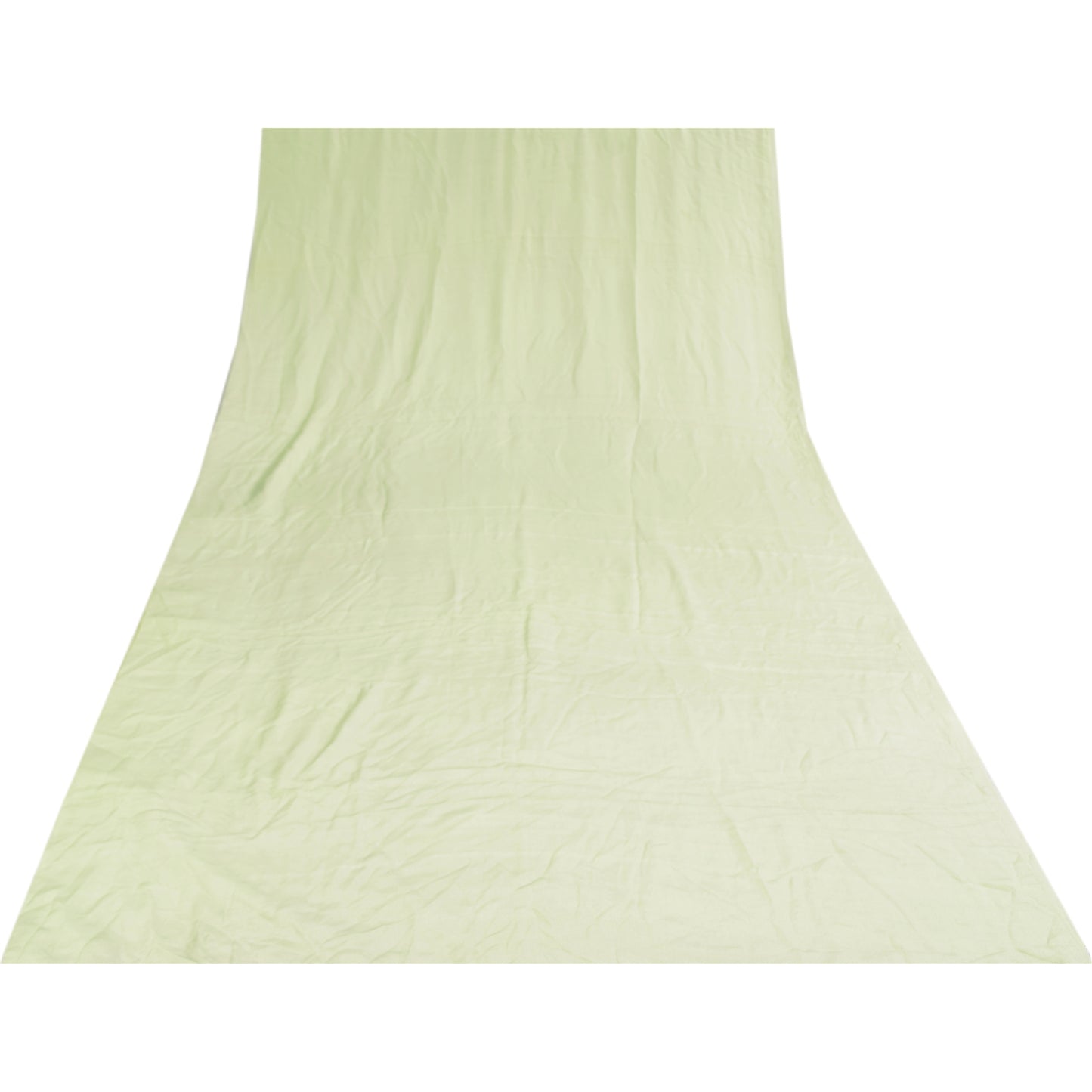 Sanskriti Vintage Sarees Pastel-Green Pure Crepe Solid Sari 5+yd Craft Sustainable Fabric