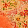 Sanskriti Vintage Sarees Orange Embroidered Printed Pure Crepe Sari 5+yd Sustainable Fabric