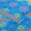 Sanskriti Vintage Sarees Blue & Orange Pure Crepe Silk Printed Sari 5+yd Sustainable Fabric