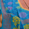 Sanskriti Vintage Sarees Blue & Orange Pure Crepe Silk Printed Sari 5+yd Sustainable Fabric