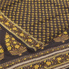 Sanskriti Vintage Sarees Brown Pure Crepe Silk Printed Sari 5+yd Craft Fabric