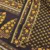 Sanskriti Vintage Sarees Brown Pure Crepe Silk Printed Sari 5+yd Craft Fabric