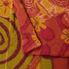 Sanskriti Vintage Sarees Red & Yellow Pure Crepe Printed Sari 5+yd Craft Sustainable Fabric