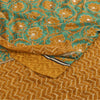 Sanskriti Vintage Sarees Green Embroidered Pure Crepe Silk Print Sari 5yd Sustainable Fabric