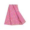 Sanskriti Vintage Sarees Pink Hand Beaded Suzani 100%Pure Crepe Sari 5+yd Sustainable Fabric
