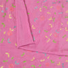 Sanskriti Vintage Sarees Pink Hand Beaded Suzani 100%Pure Crepe Sari 5+yd Sustainable Fabric