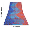 Sanskriti Vintage Sarees Blue & Orange Pure Crepe Silk Printed Sari 5+yd Sustainable Fabric