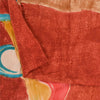 Sanskriti Vintage Sarees Orange Pure Crepe Silk Printed Sari 5+yd Craft Sustainable Fabric