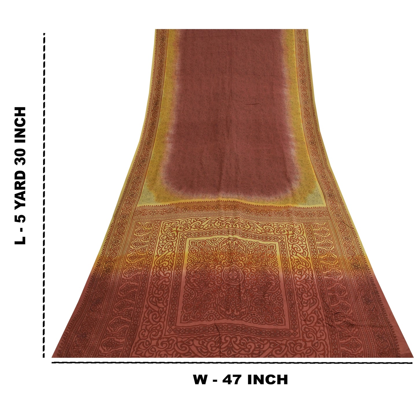 Sanskriti Vintage Sarees Plum 100%Pure Crepe Silk Printed Sari 5+yd Craft Sustainable Fabric