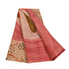 Sanskriti Vintage Sarees Pink 100%Pure Crepe Silk Printed Sari 5+yd Craft Sustainable Fabric