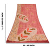 Sanskriti Vintage Sarees Pink 100%Pure Crepe Silk Printed Sari 5+yd Craft Sustainable Fabric