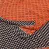 Sanskriti Vintage Sarees Orange Pure Crepe Silk Printed Sari 5+yd Craft Sustainable Fabric