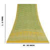 Sanskriti Vintage Sarees Green Pure Crepe Silk Printed Sari 6yd Craft Sustainable Fabric