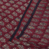 Sanskriti Vintage Sarees Red Embroidered Pure Crepe Print Sari 5+yd Craft Fabric