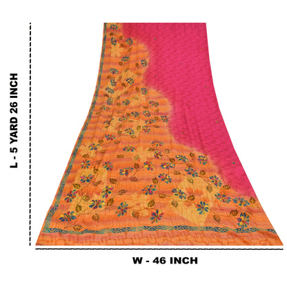 Санскритские винтажные сари ручной работы из чистого крепированного шелка сари 5+ ярдов ткань для рукоделия из экологически чистой ткани