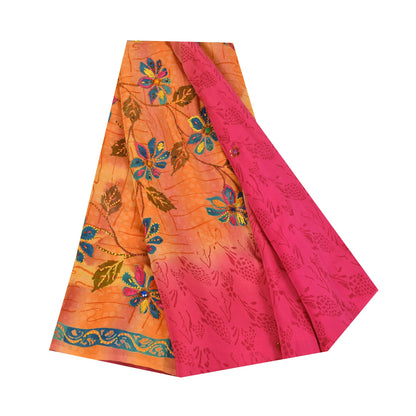 Санскритские винтажные сари ручной работы из чистого крепированного шелка сари 5+ ярдов ткань для рукоделия из экологически чистой ткани