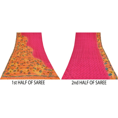 Санскритские винтажные сари ручной работы из чистого крепированного шелка сари 5+ ярдов ткань для рукоделия из экологически чистой ткани