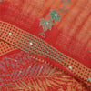 Sanskriti Vintage Sarees Pure Crepe Hand Beaded Tie-Dye Printed Sari 5+yd Sustainable Fabric