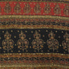 Sanskriti Vintage Sarees Brown Hand Beaded Pure Crepe Printed Sari 5+yd Fabric
