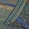 Sanskriti Vintage Sarees Multi Pure Crepe Silk Printed Sari 5+yd Craft Sustainable Fabric