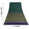 Sanskriti Vintage Sarees Blue & Green Pure Crepe Printed Sari 5+yd Craft Fabric
