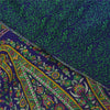 Sanskriti Vintage Sarees Blue & Green Pure Crepe Printed Sari 5+yd Craft Fabric