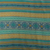Sanskriti Vintage Sarees Blue Pure Crepe Silk Printed Sari 5+yd Craft Fabric