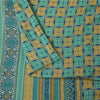 Sanskriti Vintage Sarees Blue Pure Crepe Silk Printed Sari 5+yd Craft Fabric