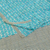 Sanskriti Vintage Sarees Blue Pure Crepe Silk Printed Sari 6yd Craft Fabric
