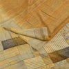 Sanskriti Vintage Sarees Brown Pure Crepe Silk Printed Sari 5+yd Craft Fabric