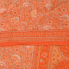 Sanskriti Vintage Sarees Orange Pure Crepe Silk Printed Sari 5+yd Craft Fabric