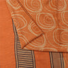 Sanskriti Vintage Sarees Peach Pure Crepe Silk Printed Sari 5+yd Craft Fabric